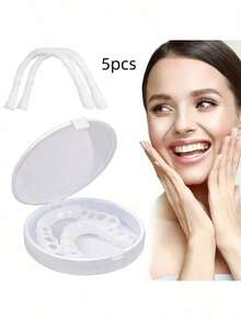 4 piezas/5 piezas Herramientas dentales, Dentaduras cosméticas cómodas y ajustables: Dientes superiores e inferiores, Crea una sonrisa segura y encantadora - Multicolor - Ver 13