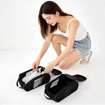 1 pieza Bolsa para zapatos, bolsa de viaje deportiva impermeable para exteriores, bolsa de malla transpirable para almacenamiento de zapatos de fútbol para hombres y mujeres