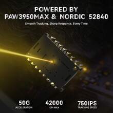 ATTACK SHARK R11 Ultra 8K 碳纤维无线游戏鼠标，PAW3950 MAX 传感器，49 克超轻，Nordic 52840 MCU 芯片，42000 DPI，有线/蓝牙/2.4GHz 无线可编程鼠标，适用于 Windows/PC/游戏玩家 - 墨水/波浪纹和防滑贴 - 彩色 - 查看 5