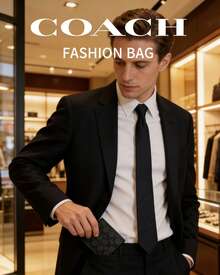 Coach Men's Wallet, RFID Blocking Genuine Leather Wallet, Short Bifold Wallet With 6 Credit Card Slots And Clear ID Window - one-size - View 4