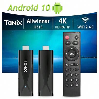 TANIX TX8 Allwinner H313 Smart TV Box Android 10 TV STICK 2GB 16GB 2.4G WIFI MINI TV Dongle