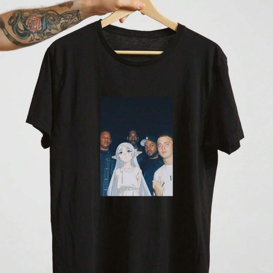 Japanese Anime Frierens Gangster Tee - Black - View 1