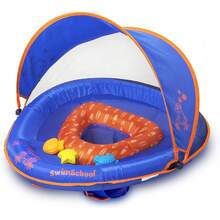Kids Swimming Equipment Sets - Royal/Orange Baby Float W/Canopy - View 10