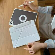 Ốp bảo vệ máy tính bảng 3 trong 1 tối giản, màu trơn, có nam châm, dễ thương, tương thích với Apple iPad thế hệ thứ 11, iPad Pro phiên bản mới 2025, iPad thế hệ thứ 10, iPad Air 7/6, 11 inch, có khe cắm bút cảm ứng, chống cong vênh, ốp bảo vệ máy tính bảng thời trang dành cho nữ. - Nhiều màu - Xem 3