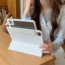 Ốp bảo vệ máy tính bảng 3 trong 1 tối giản, màu trơn, có nam châm, dễ thương, tương thích với Apple iPad thế hệ thứ 11, iPad Pro phiên bản mới 2025, iPad thế hệ thứ 10, iPad Air 7/6, 11 inch, có khe cắm bút cảm ứng, chống cong vênh, ốp bảo vệ máy tính bảng thời trang dành cho nữ. - Nhiều màu - Xem 8
