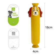 1个2026新款腊肠犬乳胶咀嚼玩具，互动式洁牙宠物玩具，送给男孩、女孩、朋友的完美礼物，生日、派对适用 - 彩色 - 查看 5