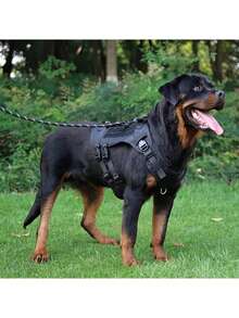 Outdoor Training Tactical Dog Vest, Anti-Pull & Waterproof, With Rubber Handle And Metal Buckle Pet Dog Harness - Black - View 2