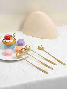 Colher de chá em formato de flor, em aço inoxidável, ideal para sorvete, café e chá. Perfeita para refeições, sobremesas, chá da tarde, sorvetes, café, doces, frutas, iogurte, geleia, temperos, saladas, para uso doméstico, na cozinha e em jantares. Ótima opção para presentes de Dia dos Namorados e decoração de mesas em datas comemorativas. - Prata - Ver 2