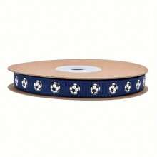 Soccer Match Theme Ribbon - Navy Blue And Red Background, White Soccer Ball Pattern, Durable Gift Wrapping, Suitable For Sports Parties, Birthday Parties, Holidays, Soccer Ribbon, Sports Fan Supplies, Soccer Fan Fabric - Multicolor - View 9