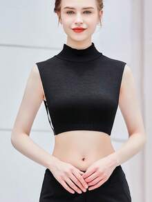 New Arrival Women Mock Neck Knit Sweater With Detachable Collar, Versatile Layering Piece - Multicolor - View 8