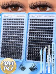 720/684/648pcs Eyelash Glue Set, Create Natural & Voluminous Lashes. D-Curl False Eyelashes, Soft & Fluffy, 9-16mm, Cluster Lashes, Individual Lashes, DIY Eyelash Extension - Baby Blue - View 16