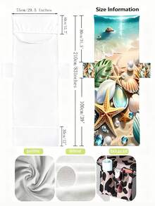 1pc Starfish & Shell Beach Chair Cover/Towel, With Side Pockets, Thick Quick-Dry, Suitable For Lounge Chair, Pool, Sunbathing, Garden, Beach, Hotel, Non-Slip, Travel, Swim Pool Towel, Beach Bag, Back To School, Family & Couple Birthday Gift, Wedding Season, Easter & Christmas Gift - Color 1 - View 3