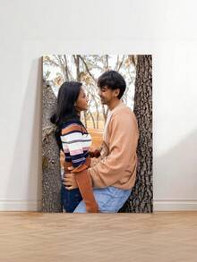 1pc Customized Photo Canvas Print, Couple Wall Art, Customize Your Photo, Customizable Wooden Framed Canvas Wall Art - Personalized Family Portrait & Action Shots, Printed, Suitable For Living Room, Bedroom Or Home Office Decor, Cozy Room Accent, Quality Reproduction, Framed Canvas Wall Art, Valentine's Day Gift, Wall Decor, Customized Canvas Painting - Multicolor 2 - View 4