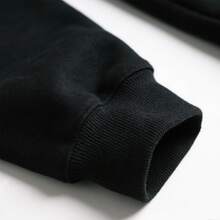 Cool Teddy Bear Playing Horse Polo Game Illustration Graphic Pullover Hoodie - Black 2 - View 5