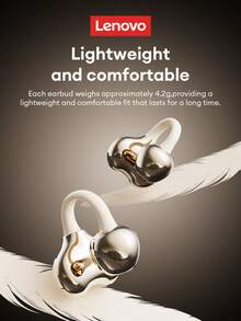 Lenovo RS123 Leather Fashionable Bluetooth Earphones, Bluetooth 6.0, Panoramic Sound, Directional Audio, Long Battery Life, ENC Call Noise Cancellation, Low Latency Gaming Mode, Open-Ear Wireless Earphones For Sports & Cycling, Elegant Holiday Gift For Smartphones & Computers - 粉色 - 查看 5