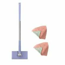 2026 Automatic Cloth Changing Mini Mop Portable Flat Dust Mop With Rotating Heads Hands-Free Mini Mop Hardwood Floor Mop With 2 Towel - A - Xem 12
