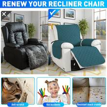 YSTYLE Funda grande para sillón reclinable relajante de una plaza, impermeable, universal, con bolsillos laterales - Verde Oscuro - Ver 8