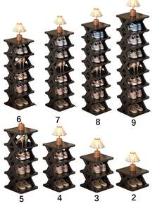 50/10/2/1 Pcs Adjustable Shoe Rack - Plastic Multi-Tier Shoe Shelf With Clear Plastic Shelves, Space-Saving Home Entryway, Closet And Bedroom Design, Easy Assembly, No Tools Required, Shoe Storage Organizer, Compact Shoe Rack, Sturdy - Multicolor - View 9