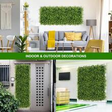 12 paneles de césped artificial de 50 x 50 cm, paneles de plástico para setos como pantallas de privacidad con protección UV (aprox. 3 m²), pared verde artificial para jardín, terraza, decoración de bodas y cumpleaños en interiores y exteriores. - 12 piezas - Ver 7