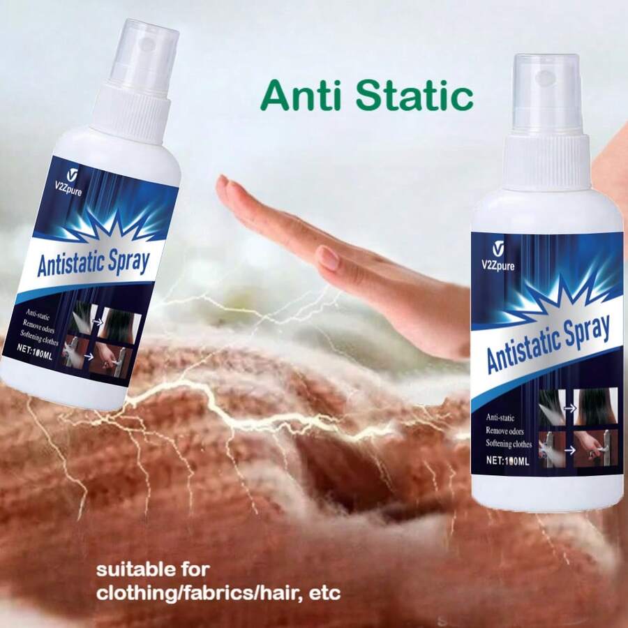 Removedor de Eletricidade Estática de Roupas, Spray Anti-Estático para Casa, Removedor de Rugas e Estática para Cabelo, Roupas, Interior de Carro, Cortinas, Sofá, Carpete, Animais de Estimação