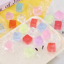 Large Transparent Jelly Ice Cube Squeeze Toy, Realistic Slow Rebound Stress Relief Fidget Toy - Birthday Gift, Holiday Gift - Multicolor - View 3