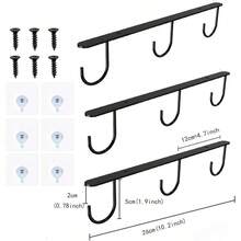 DEPAOTLUX 2 gancos para tazas soporte para tazas debajo  gabinete ganco para tazas de cafe organizador para colgar tazas con 9 gancos para mostrar tazas tazas y nsilios de cocina negro - negro - Ver 6