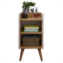 Mesa de cabeceira com nicho e porta celular Compacta Max - Café - Visão 3