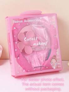 5pcs Women Sponge SPA Headband, Wristband Set With Large Flower Hair Clip, Hair Accessories Suit, Suitable For Party Gifts And Daily Use (For Better Photo Effect. The Actual Item Comes Without Packaging.) - Multicolor - View 4