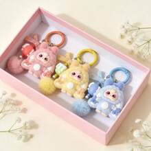 紫色、黄色、粉色毛绒潜水员钥匙扣一件，情人节礼物 - 彩色 - 查看 3