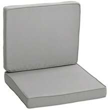 Set Of 2 Seat Cushions, 56 X 52 Cm, Fabric Cover With Zipper, 7 Cm Thick Padding, Washable, For Home, Garden, Car, Office, Sofa And Chairs, Light Grey - 1PC - View 8