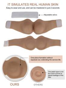 Silicone Breast Form Adhesive Bra Style, Soft And Realistic Artificial Silicone Chest Piece - Beige - View 4