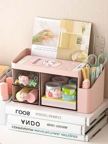 桌面化妆工具文具收纳盒，学生桌面文具子弹笔记收纳盒，抽屉式收纳盒，儿童发饰收纳盒，桌面子弹笔记笔筒，置物架 - 彩色 - 查看 7