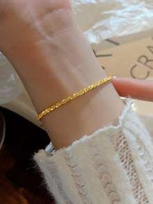 925 Sterling Silver Starry Sky Bracelet & Anklet Set, Luxury Jewelry Gift Box, Hypoallergenic For Women - Gold - View 2