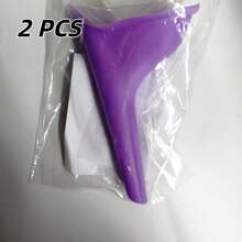 2个便携式紫色/粉色/橙色女性小便器，TPR橡胶材质，适合户外旅行和女性健康护理 - 彩色 - 查看 16