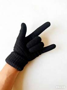 1双/2双装女士冬季触屏保暖加厚柔软舒适手套，在寒冷天气中提供温暖呵护，保持双手温暖。 - 彩色 - 查看 5