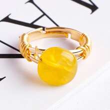 1PC Natural Crystal Amethyst Small Ball Ring Quartz Minerals Jewelry Quartz Women Fashion Ring Reiki Healing Jewelry Mother's Day Gift - Ring - View 4