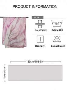 1条女士波西米亚水彩印花头巾，防晒头巾，优雅百搭围巾披肩，适合日常佩戴、海滩度假等场合 - 473-彩色 - 查看 11