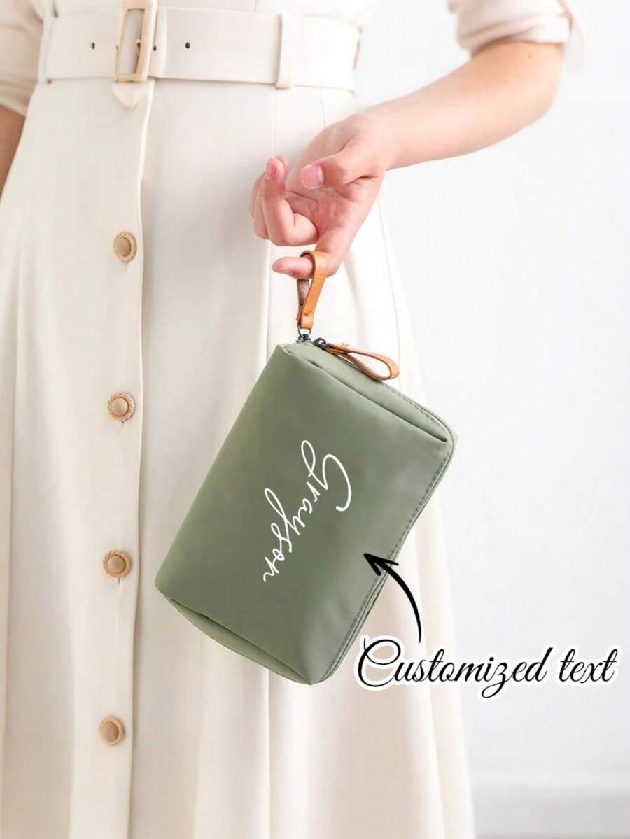 1 chiếc túi đựng mỹ phẩm quà tặng phù dâu cá nhân hóa, túi đựng mỹ phẩm cưới thêu, túi đựng đồ dùng vệ sinh cá nhân cho tiệc cưới và du lịch, quà Giáng sinh tùy chỉnh cho nữ, ý tưởng quà tặng cô dâu Lễ Tạ ơn, quà sinh nhật, quà tặng thiết thực cho phù dâu. - Nhiều màu - Xem 1