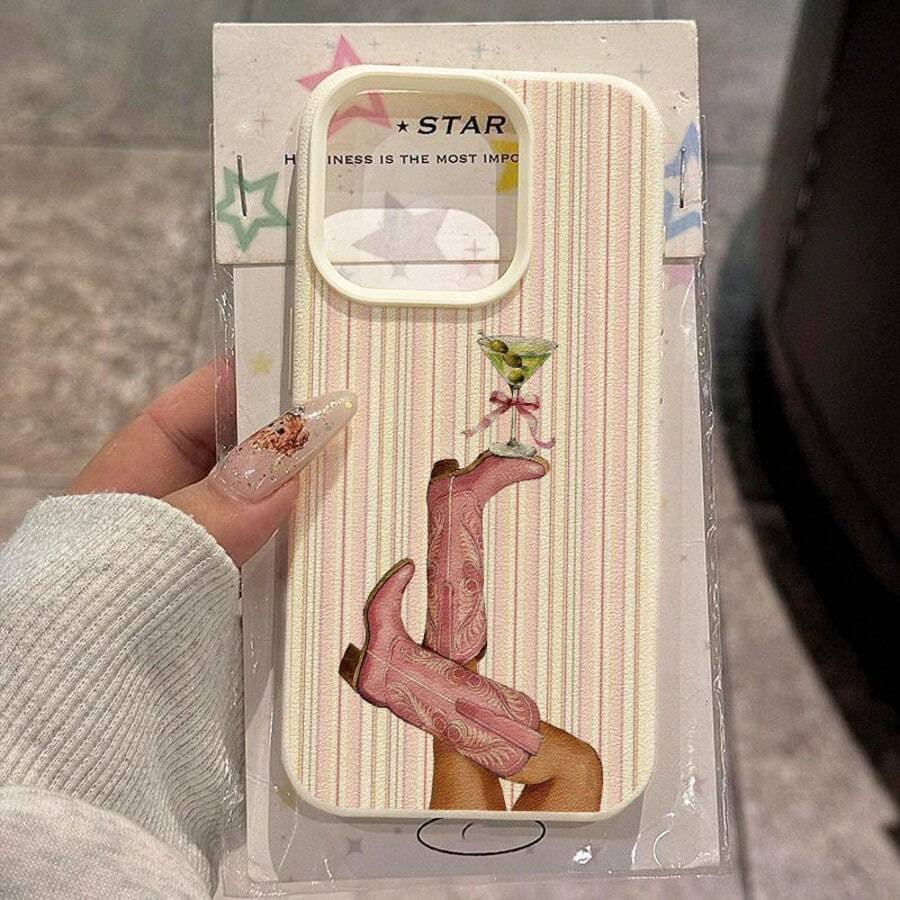 1 ốp lưng điện thoại bằng chất liệu TPU, họa tiết sọc hồng dễ thương và thời trang, tương thích với iPhone 17 Pro Max/17/16 Pro Max/15/13/12/11, S20 FE/A15/S24/A55, tương thích với Redmi Note 11/Note 12/Note 13 Pro, ốp bảo vệ toàn thân chống sốc, mềm mại, phiên bản quốc tế, không phải phiên bản nội địa. - trắng - Xem 1