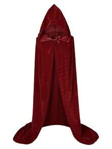 1pc Velvet Cloak, Adult Golden Velvet Witch/Wizard Cloak, Halloween Costume, Holiday Outfit, Christmas Costume - Multicolor - View 7