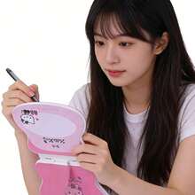 Miniso Sanrio Hello Kitty 亮面派對珍珠手柄造型筆記本，可愛麵包設計，適合日記記錄，女孩風禮物，開學季適用 - 彩色 - 查看 8