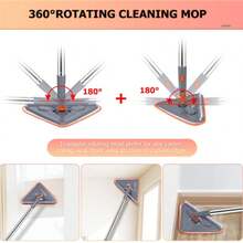 Wall Cleaner Mop With Adjustable Long Handle & 360° Rotating - Multi- Ceiling/Wall/ Suitable For Walls, Ceilings, Floors, Baseboard With 6 Replacement Pads, Extendable Pole, No Ladder/ Assembly - 6pcs - View 9