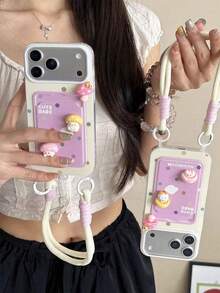 Colorful 3D Flower Lanyard Card Holder Phone Case Compatible With Apple 16 Pro Max/ 15 Pro Max, New 11, 12, 14 Pro/13, Soft Protective Cover Compatible With Iphone 17 Pro Max/17/Pro/17 Plus/17, Creative Summer Design - Multicolor - View 1