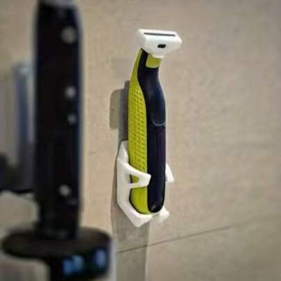 1 pieza Soporte de pared para maquinilla de afeitar impreso en 3D - Accesorio práctico para el baño, organizador de almacenamiento adecuado para la decoración del baño y la ducha, regalo ideal para la organización del hogar y el afeitado diario