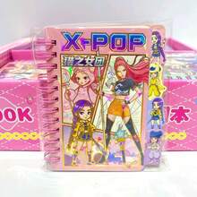1pc K-Pop Magical Girl Mini Squad Spiral Notebook - With Divider Pages And Gold Foil Embossed Details, Fashionable Coil Notebook Suitable For Students, Themed With Lumi, Zoe And Mila (Random Style) - Multicolor - View 12