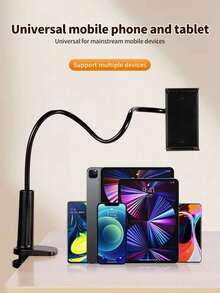 1pc An Adjustable Long Gooseneck Phone Stand - Carbon Steel Lazy Stand, With A 360° Rotatable Clip, Suitable For Watching Videos On The Bed Or Table - No Battery Required Compatible With IPhone, Android Phone, Gift For Birthday, Family, Friends 360 Degree Rotating, Bed Lazy Stand, Phone Holder - Multicolor - View 5