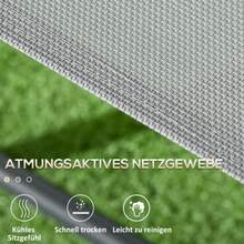 Folding Bistro Garden Furniture Set With 1 Table And 2 Chairs, Sturdy Steel And Mesh Frame, 53.5 X 64 X 93 Cm, Light Grey, For Balcony And Terrace - Grey - View 8