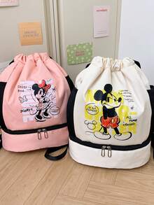 Disney 背包、男女通用健身包、米奇背包、可扩展胸包、旅行包、多功能收纳包、时尚手提包、牛津布抽绳单肩包 - 彩色 - 查看 5