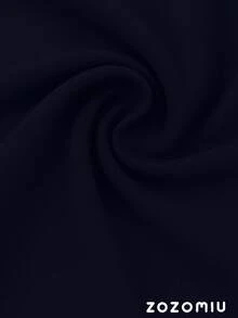 Hoodie Afelpada Azul Marino"Heartbeat Navy Cozy" para Mujer - Azul Marino - Ver 4