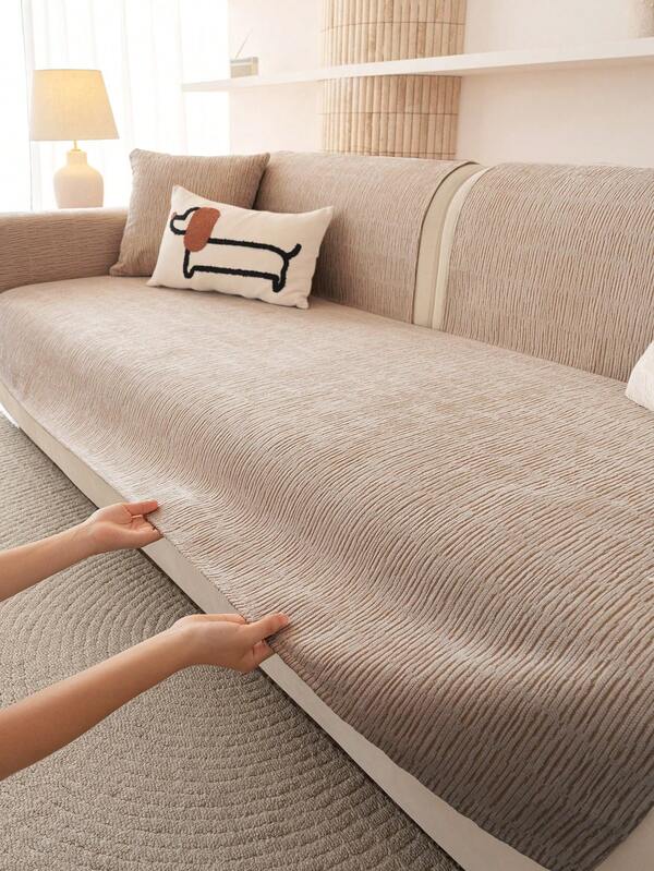 1pc Silver Fox Velvet Solid Color Sofa Cushion, High-Quality Anti-Slip Sofa Back Pillow, Pet-Friendly Sofa Protector, Suitable For 1/2/3/4 Seater Sofa & Combination Sofa, Window Bench, Recliner, Office Chair, Warm & Comfortable, Machine Washable, Home Decor To Enhance Coziness